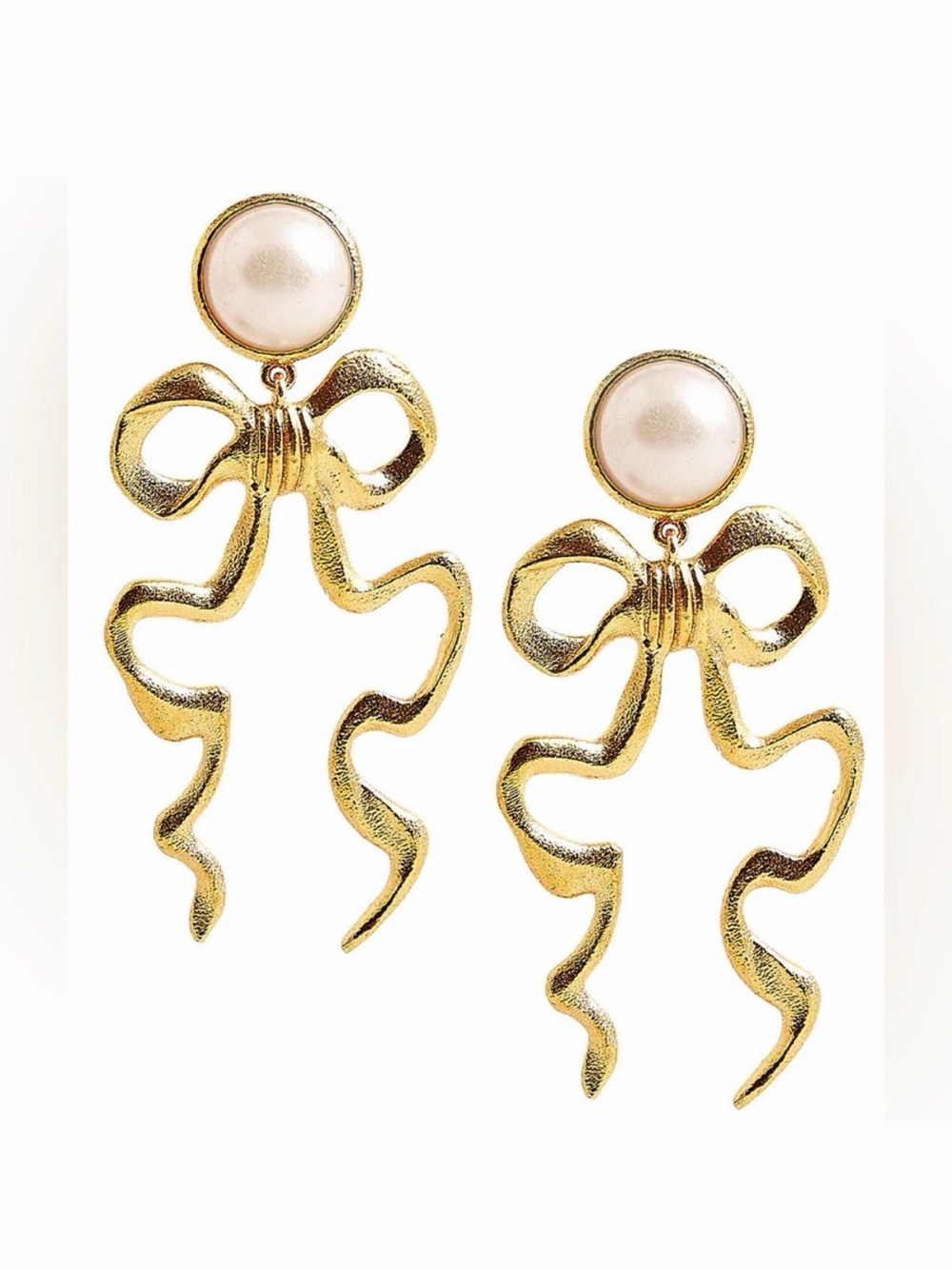 Lisi Lerch Annabelle Gold Metal Bow Earrings